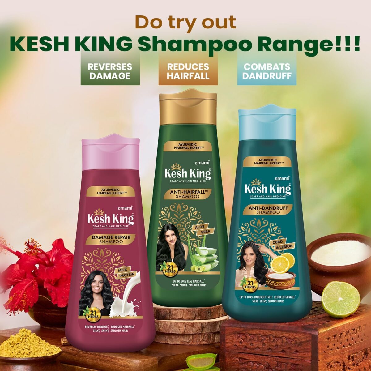 شامبو كيش كينج لحماية الشعر من التساقط 200مل Kesh King Ayurvedic Anti Hair Fall Shampoo