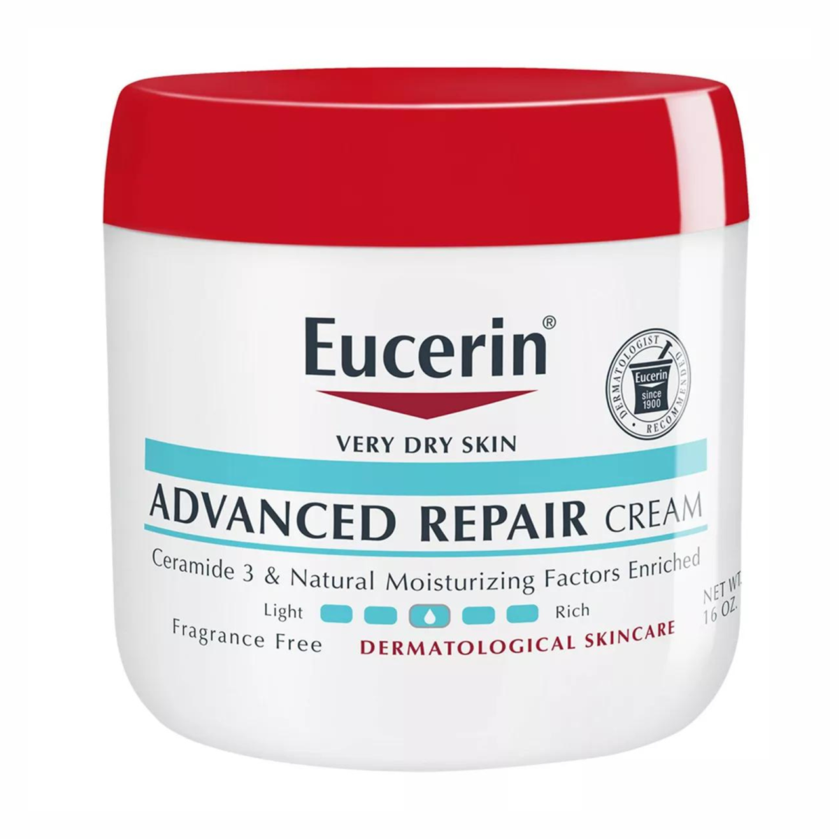 يوسيرين كريم العناية المتطورة للبشرة شديدة الجفاف خالي من العطور 454مل Eucerin Advanced Repair Body Cream for Very Dry Skin, Fragrance Free Daily Body Moisturizer