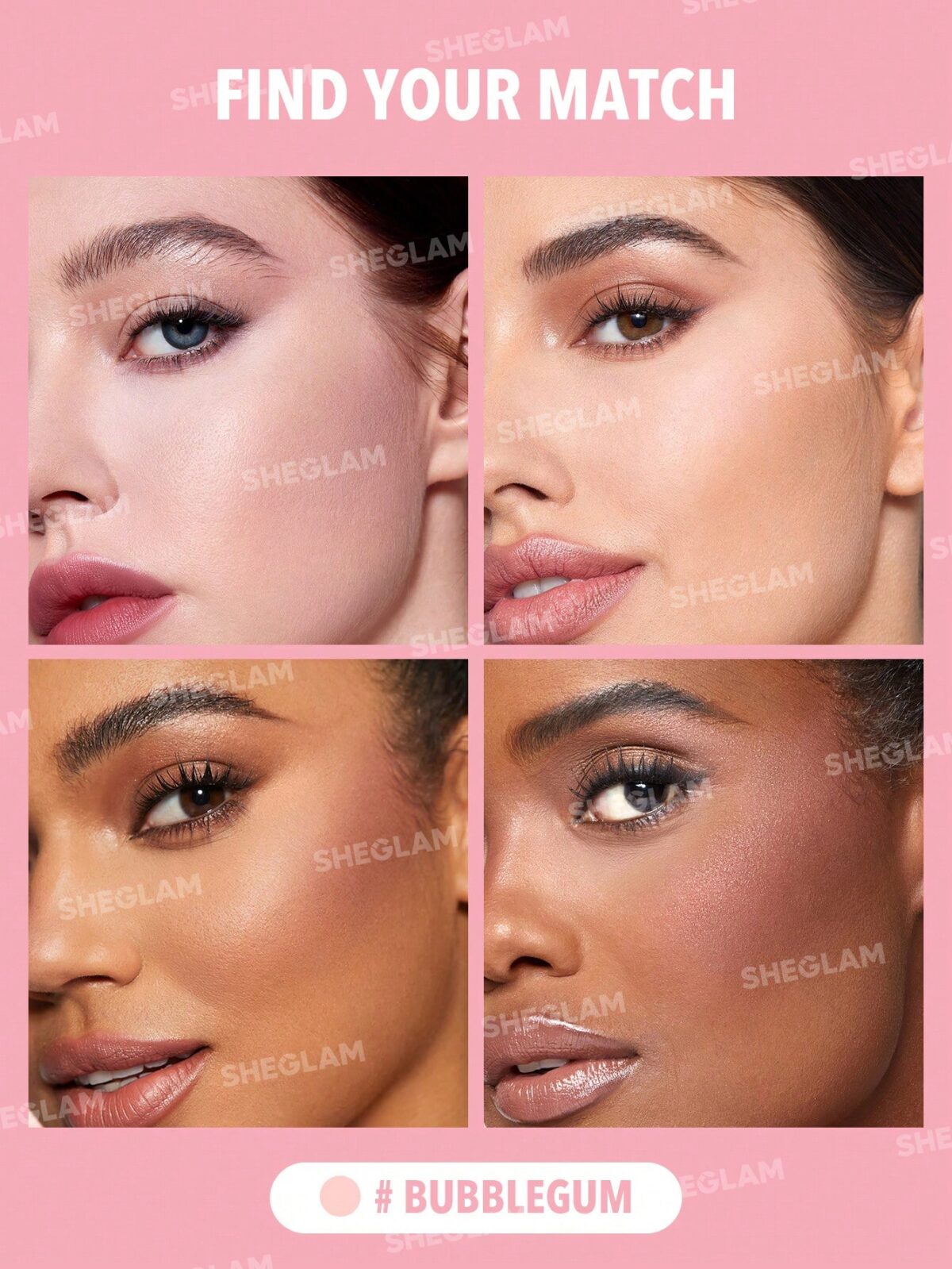 شيجلام دبل بودر بينك باببلجام ( لوس + كومباكت بودر ) Sheglam Insta Ready Face & Under Eye Setting Powder Duo Bubblegum