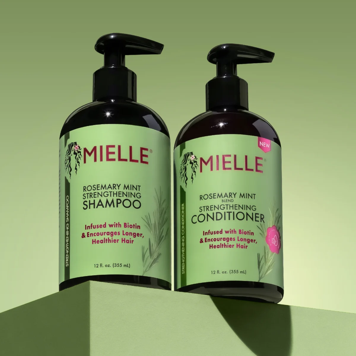 شامبو ميلي غني بالبيوتين برائحة إكليل الجبل والنعناع لتقوية الشعر 355مل Mielle Rosemary Mint Strengthening Shampoo